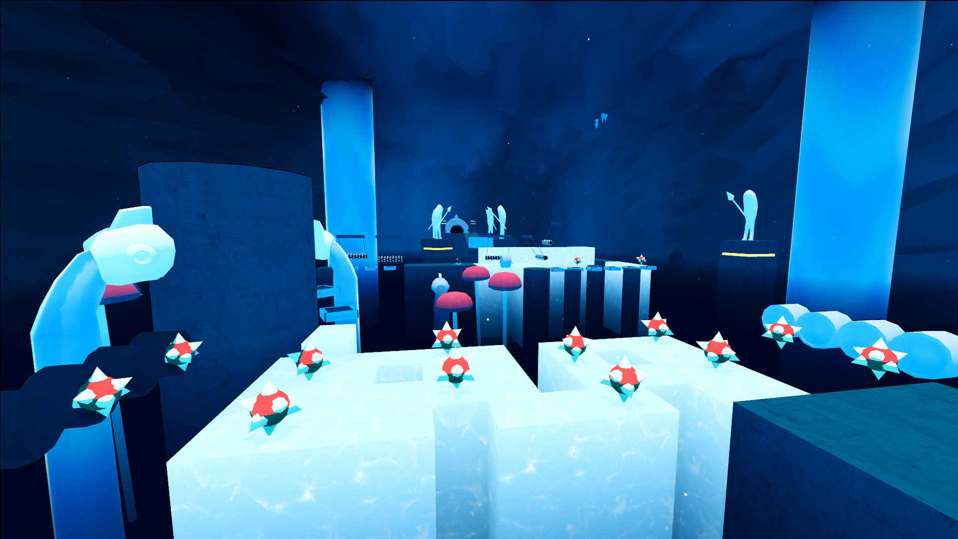 Acrobatic 3D platforming and colorful level traversal